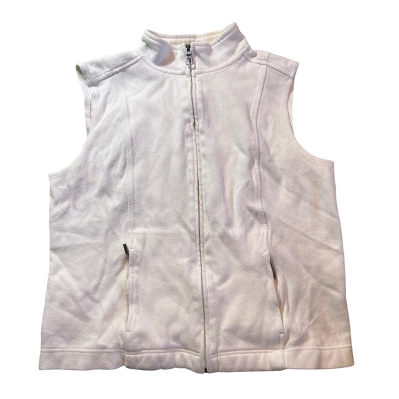 Coldwater Creek Jackets & Blazers - Coldwater Creek White Cott Zip Up Vest Women - 100% cotton
